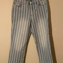 Nine West NWT Women’s  striped denim capris chrystie cropped jeans blue white Photo 0