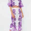 Farm Rio NWOT  Linen Womens Maxi Purple Floral Skirt Size XS Pocket Side Zipper Photo 0