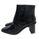 Gibson Latimer  Vina Leather Croc Embossed
Square Toe Block Heel Ankle Boots 11 Photo 1