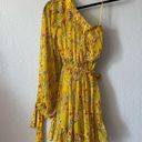 Alexis  Edyta Floral One-Shoulder Dress yellow metallic Flowy Photo 2