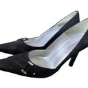 BCBG GIRL BLACK SUEDE POINTY TOE SLIP ON PUMP HEELS 9 Photo 1