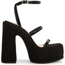 Steve Madden New  Erica Platform Shoes High Heels Sandals Black Patent Straps 9 Photo 0