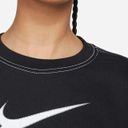 Nike  Sweatshirt Women's Size XS Black Dri Fit Oversized Crop Pullover Crew Neck Photo 2