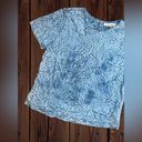 Life in Progress  Womens Small Blue Cheetah Print Blouse • Keyhole Neck NWT Photo 1