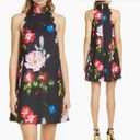 Ted Baker  London Tanii Floral Mock Neck Scallop Shift Dress Berry Sundae Photo 1