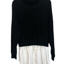 Eloquii  Plus Size Twofer Skirted Sweater - Black/Soft White Photo 0