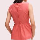 Kate Spade  Shore Thing Button Back Peach Sherbet Peplum Top Coral- Size 6 Photo 2