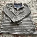 Orvis Striped Gray 1/4 Zip Logo Pockets Pullover Sweatshirt, size M Photo 6