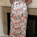 Floral Abstract One Shoulder Pleated Maxi Dress no tags size Medium Photo 2