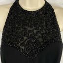 Oleg Cassini Black Tie  size Small Silk Beaded Embellished Party Evening Dress Photo 2