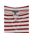 Talbots T by  Women T-Shirt Dress Stripe Shortsleeve Metallic French Terry Red XS Photo 1