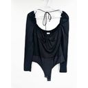 Cami NYC  Black Cooper Tie Back Bodysuit Long Sleeve XL Photo 1