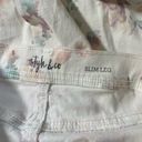 Style & Co  Plus Size Petite White Floral Slim Leg Jeans - Size 14P - High Waist Photo 3