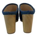 Veronica Beard  Dacey Buckle Platform Clogs Eclipse Blue Denim Mules Slip On 6 Photo 5