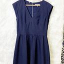 Rebecca Taylor  Navy Short Sleeve Crepe Textured Dress Size 10 Business Career Photo 1