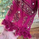 Free People  Rays Of Light Kimono Jacket Raspberry Size L Photo 5