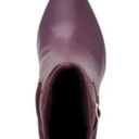 GUESS Burgundy Purple velvet Mixed Media Buckled Strap Acora Point Toe Wedge dress Boot Photo 2