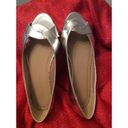 ASOS  Leadership Peeptoe Ballet Flats Silver Size 7 Photo 3