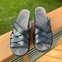 Dansko Tory EU 39/US 8.5-9 Black Woven Leather Slip-on Wedge Sandals Photo 10