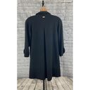 St. John  The Coat Collection Black Wool Swing Coat L Missing Button Photo 9