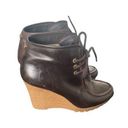 Michael Kors  Women’s Leather Dark Brown Wedge Ankle Booties Size 7M Photo 0