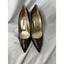 Manolo Blahnik  BB 105 Brown and Gold Glitter Pointed Toe Stiletto Heels Size 40 Photo 1