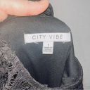 City Vibe  Black 3/4 Sleeve Lace Mini Fit & Flare Dress size 1 Photo 2