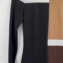 Slate + Willow  Joelle Knit Colorblock Brown Black Long Sleeve Midi Dress Size S Photo 3