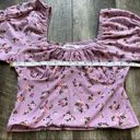 Roommates  Floral Crop Top Mauve Pink Purple Large NWT Photo 4