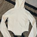 Cream White Corset Zip Up Cropped Hoodie Size 4 Photo 1