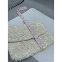 Vintage cream satin beaded clutch White Photo 3