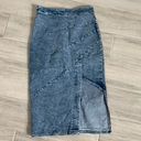 The Comfy Denim acid washed split pencil blue jean skirt, stretchy and / Size S Photo 7