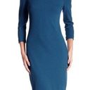 Vince  CREW NECK LONG SLEEVE BODYCON GREEN DRESS S Photo 0