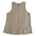 A New Day  Champagne Gold Pleated Lined Blouse Size Large Photo 0