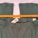 Aerie NWT  Green Size L Flared High Waist Kick Flare Ribbed Pants Cropped Cotton Photo 3