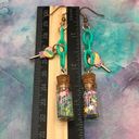 Star Confetti Jar Heart Lollipop Wand Charm Plastic Chain Earrings Handmade Green Photo 6