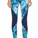 Pink Lotus  Midnight Run Print Blocked Legging in Crystal Blue Women’s Size XS Photo 0