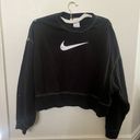 Nike  Sweatshirt Women's Size XS Black Dri Fit Oversized Crop Pullover Crew Neck Photo 7