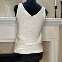 Blu Pepper  Women’s Ivory Sweater Tank Top V-Neck with Knit Puffballs size Small Photo 2