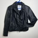 Hollister  Faux Leather Moto Jacket Size Medium Black Vegan leather NEW Photo 4