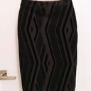 Bar III BAR||| - Black Velvet Pattern Bodycon Pencil Skirt Small Photo 0