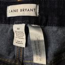 Lane Bryant  SZ 22 Girlfriend Jean Shorts Mid-Rise Dark Wash Stretch Zip-Fly Blue Photo 3