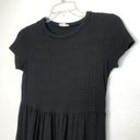 See You Monday  Flowy Tiered Little Black Dress S Photo 3