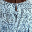 Life in Progress  Womens Small Blue Cheetah Print Blouse • Keyhole Neck NWT Photo 3