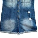 Big star Maddie Denim Shorts Romper Button Up One Piece Distressed Size L NWT Photo 1