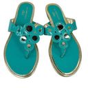 Anne Klein AK  Achazie Thong Sandals Turquoise Silver Studs 7.5 Photo 0