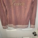 Holiday Time  Pink/White “Peace” Pullover Christmas Sweater S Photo 5