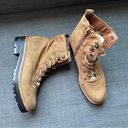 Indigo rd. IRIZMA TAN LACE UP & SIDE ZIPPER COMBAT LUG SOLES ANKLE BOOTS  7 Photo 0