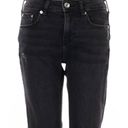 ZARA  Black Faded Straight Leg Mid Rise Jeans w/ Lace up Hem Size 4 NEW Photo 4