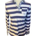 Tommy Hilfiger  Vintage Women's Long Sleeve Blue Stripe Half Buttoned Shirt Size Photo 9